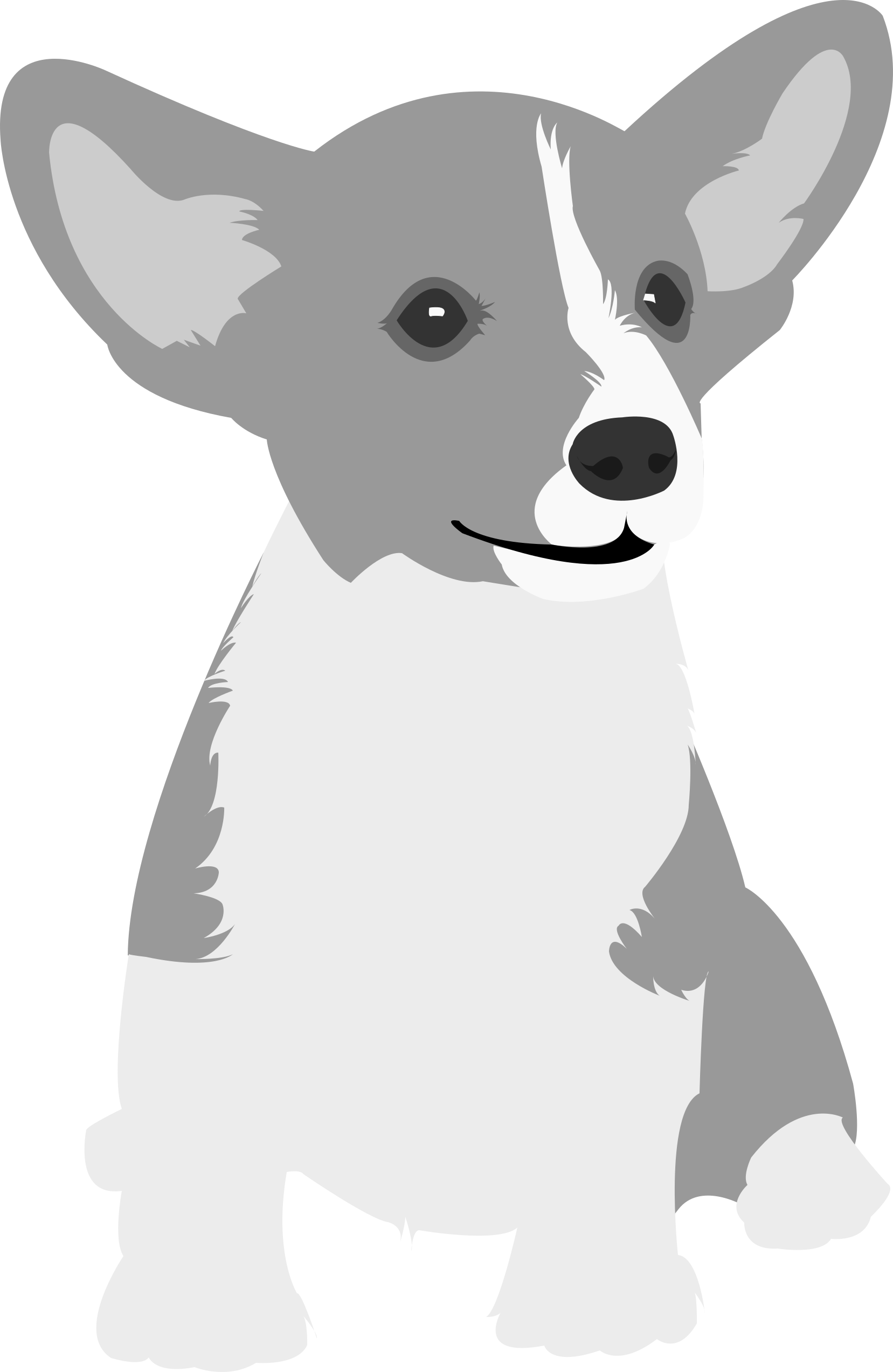 Greyscale dog vector image